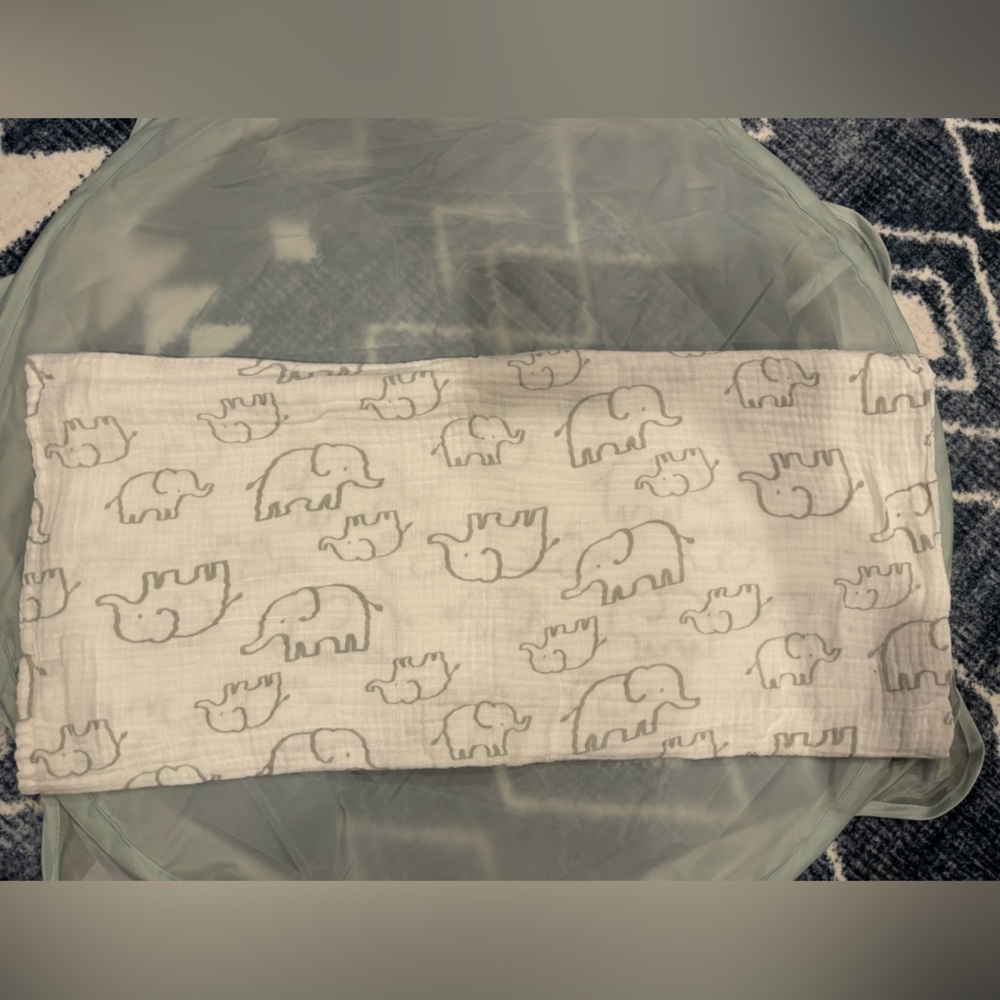 ELEPHANT PRINT BABY MUSLIN SWADDLE BLANKET